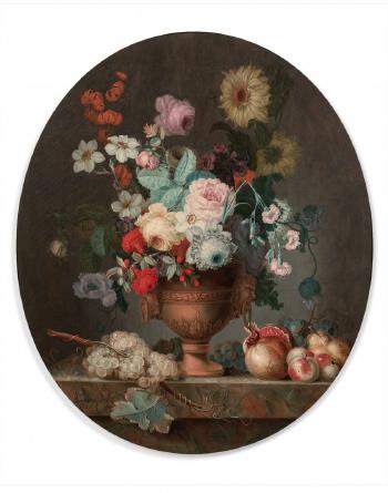 Vase De Fleurs Et Partition De Musique; Vase De Fleurs Et Fruits by 
																			Philippe Parpette